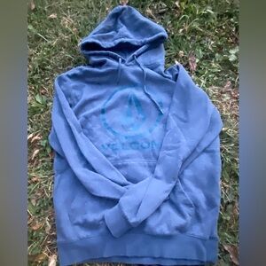 Volcom Logo Stone Blue Hoodie Skater Sweatshirt Sz. M EUC
